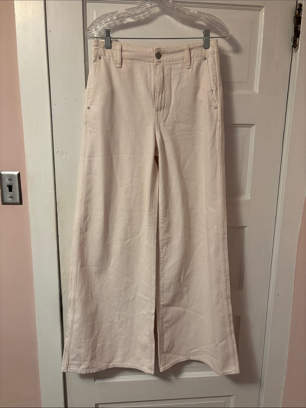 Madewell Wide-Leg Jeans in Light Pink